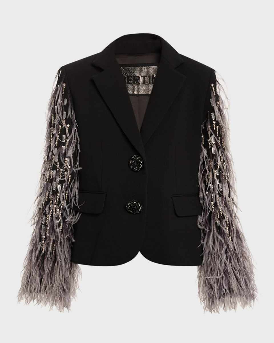 Across The Universe Blazer Jacket with Embellished Sleeves